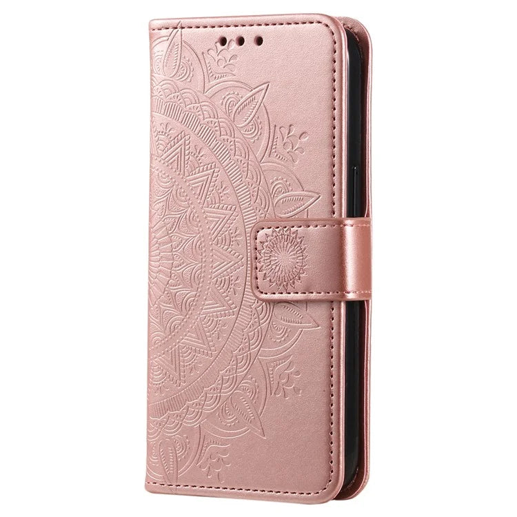 For Samsung Galaxy A05 4G Case Wallet PU Leather Imprinted Stand Phone Cover with Strap