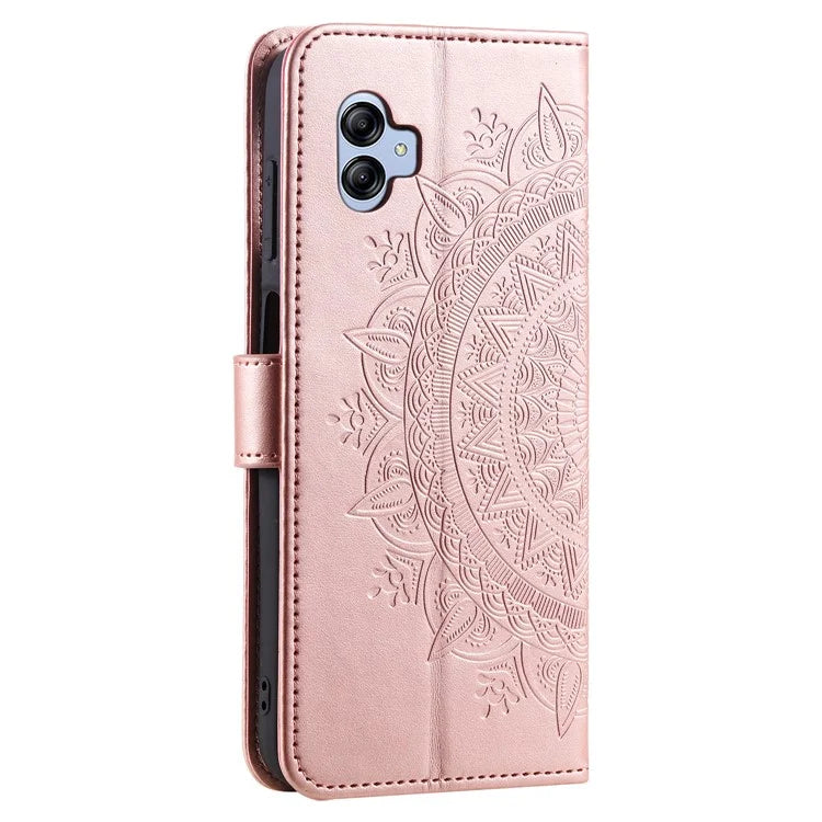 For Samsung Galaxy A05 4G Case Wallet PU Leather Imprinted Stand Phone Cover with Strap