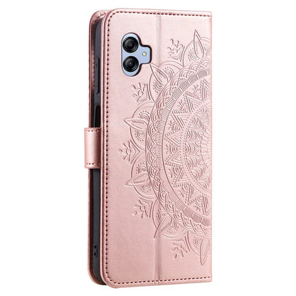 For Samsung Galaxy A05 4G Case Wallet PU Leather Imprinted Stand Phone Cover with Strap