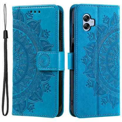 For Samsung Galaxy A05 4G Case Wallet PU Leather Imprinted Stand Phone Cover with Strap
