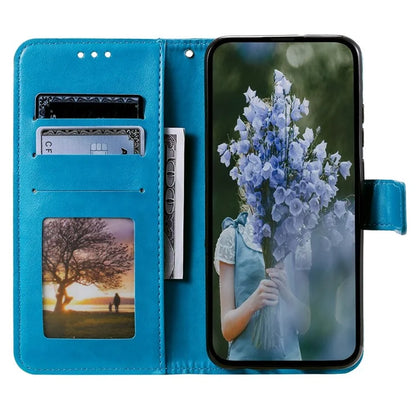 For Samsung Galaxy A05 4G Case Wallet PU Leather Imprinted Stand Phone Cover with Strap