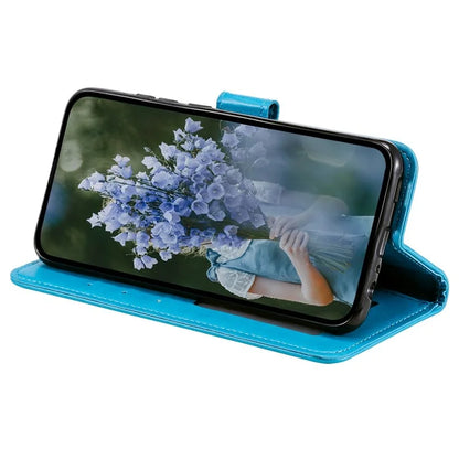 For Samsung Galaxy A05 4G Case Wallet PU Leather Imprinted Stand Phone Cover with Strap