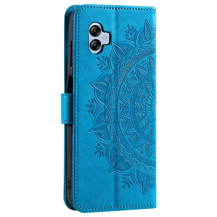For Samsung Galaxy A05 4G Case Wallet PU Leather Imprinted Stand Phone Cover with Strap