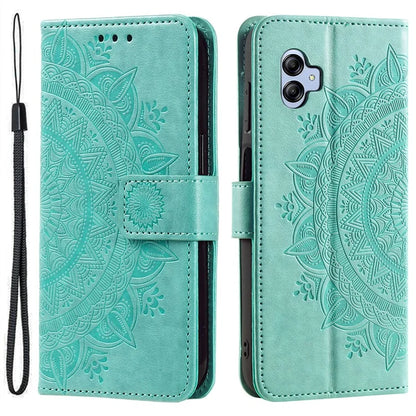 For Samsung Galaxy A05 4G Case Wallet PU Leather Imprinted Stand Phone Cover with Strap