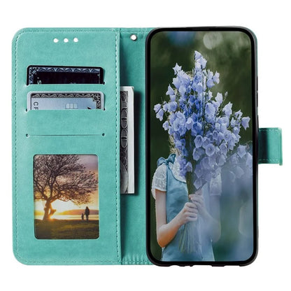 For Samsung Galaxy A05 4G Case Wallet PU Leather Imprinted Stand Phone Cover with Strap