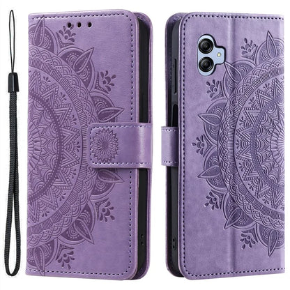 For Samsung Galaxy A05 4G Case Wallet PU Leather Imprinted Stand Phone Cover with Strap