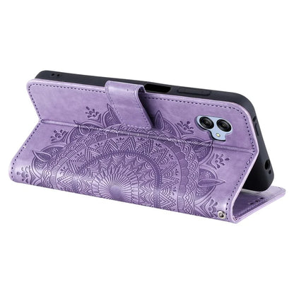 For Samsung Galaxy A05 4G Case Wallet PU Leather Imprinted Stand Phone Cover with Strap
