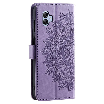 For Samsung Galaxy A05 4G Case Wallet PU Leather Imprinted Stand Phone Cover with Strap