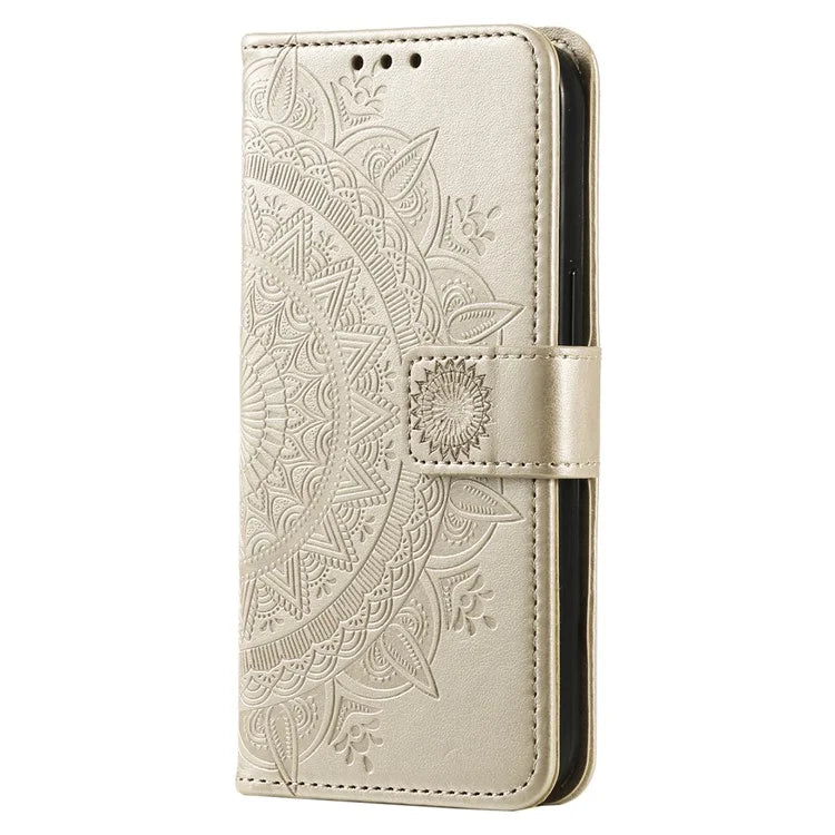 For Samsung Galaxy A05 4G Case Wallet PU Leather Imprinted Stand Phone Cover with Strap