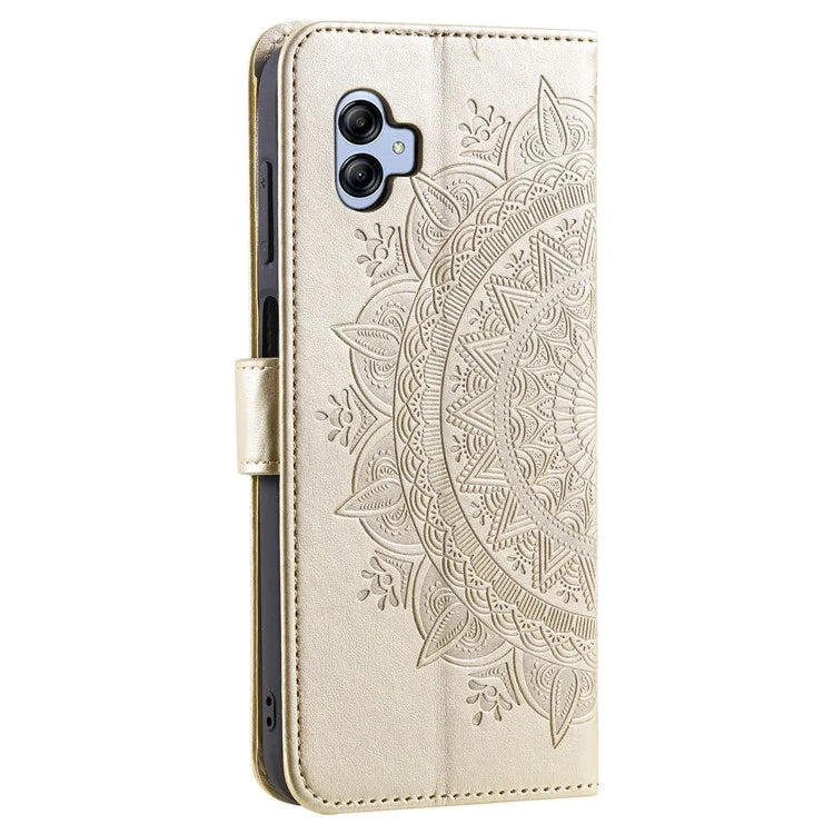For Samsung Galaxy A05 4G Case Wallet PU Leather Imprinted Stand Phone Cover with Strap