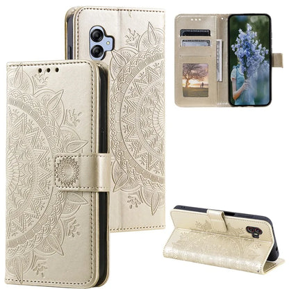 For Samsung Galaxy A05 4G Case Wallet PU Leather Imprinted Stand Phone Cover with Strap