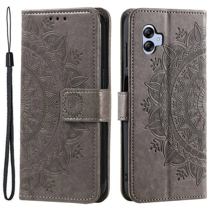 For Samsung Galaxy A05 4G Case Wallet PU Leather Imprinted Stand Phone Cover with Strap