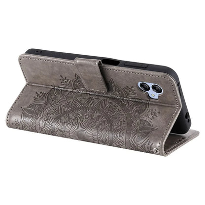 For Samsung Galaxy A05 4G Case Wallet PU Leather Imprinted Stand Phone Cover with Strap