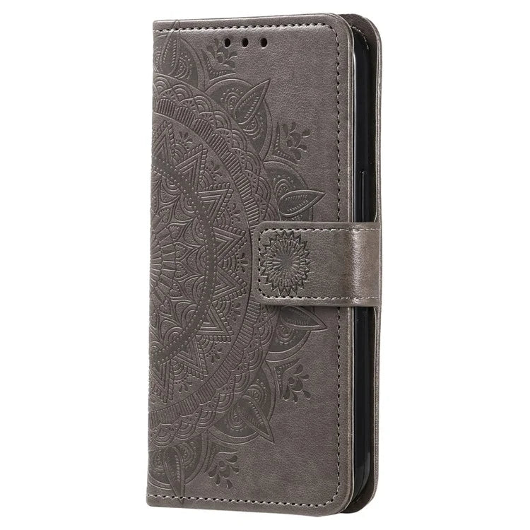 For Samsung Galaxy A05 4G Case Wallet PU Leather Imprinted Stand Phone Cover with Strap