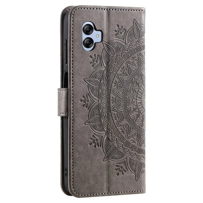 For Samsung Galaxy A05 4G Case Wallet PU Leather Imprinted Stand Phone Cover with Strap