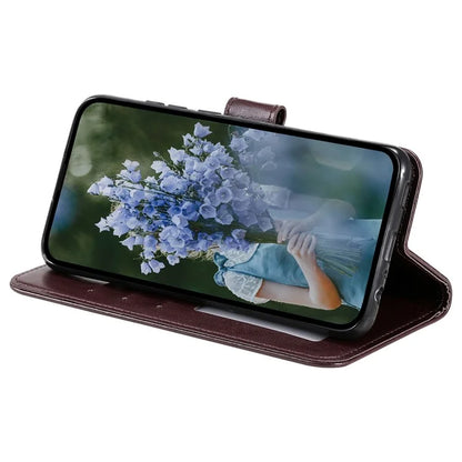 For Samsung Galaxy A05 4G Case Wallet PU Leather Imprinted Stand Phone Cover with Strap