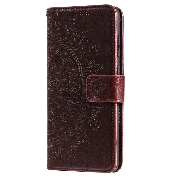 For Samsung Galaxy A05 4G Case Wallet PU Leather Imprinted Stand Phone Cover with Strap