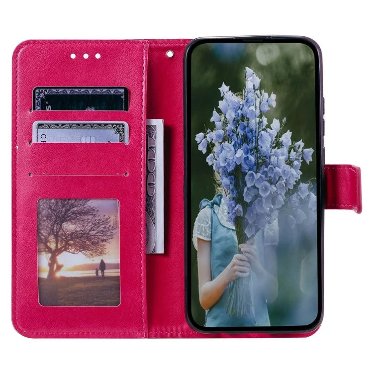 For Samsung Galaxy A05 4G Case Wallet PU Leather Imprinted Stand Phone Cover with Strap