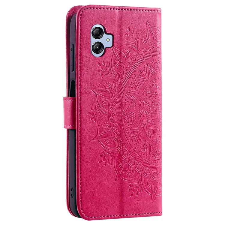 For Samsung Galaxy A05 4G Case Wallet PU Leather Imprinted Stand Phone Cover with Strap