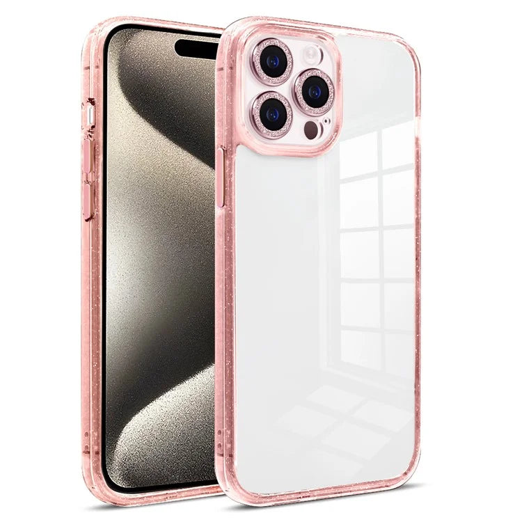 For iPhone 15 Pro Max Mobile Phone Case PC+TPU+Glass Phone Cover Shell