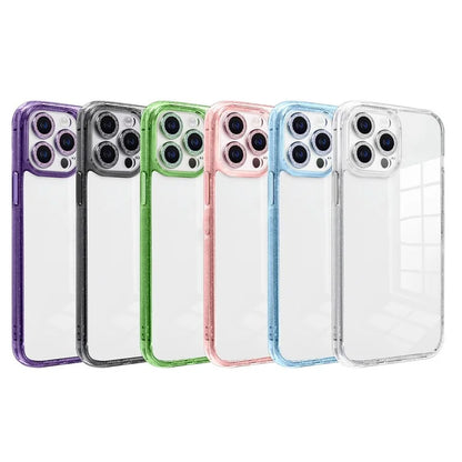 For iPhone 15 Pro Max Mobile Phone Case PC+TPU+Glass Phone Cover Shell