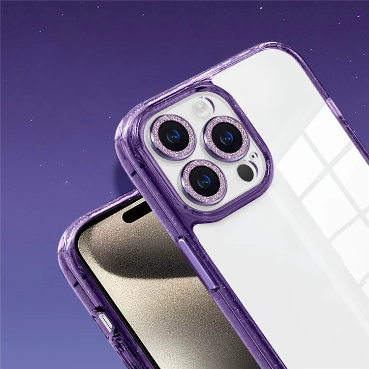 For iPhone 15 Pro Max Mobile Phone Case PC+TPU+Glass Phone Cover Shell