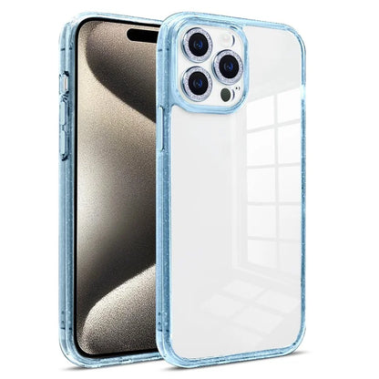 For iPhone 15 Pro PC+TPU+Glass Phone Shell Glittery Powder Cell Phone Case