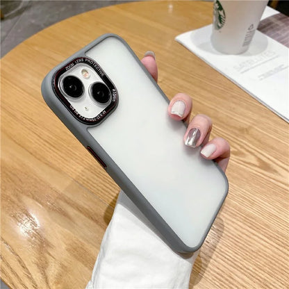 For iPhone 14 Case Scratch Proof Mobile Phone TPU+PC Back Cover