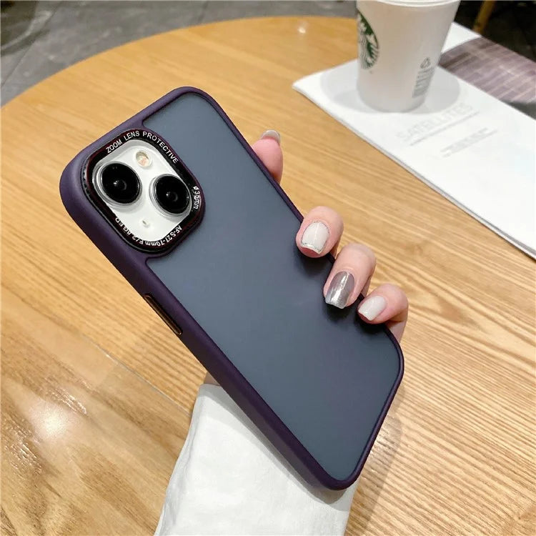 For iPhone 14 Case Scratch Proof Mobile Phone TPU+PC Back Cover