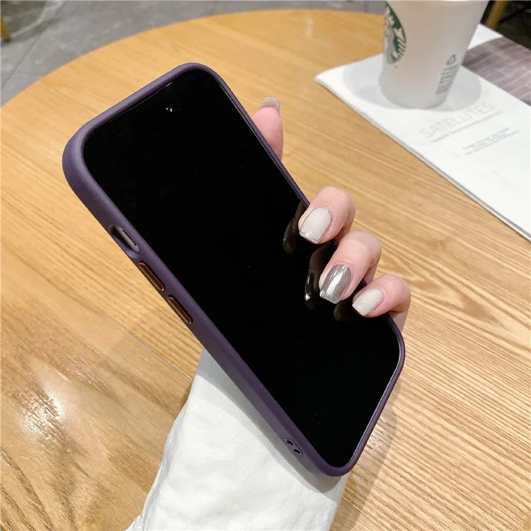 For iPhone 14 Case Scratch Proof Mobile Phone TPU+PC Back Cover