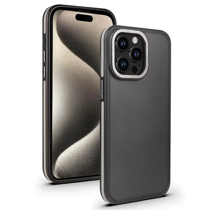 For iPhone 15 Pro Max Case Matte Dual Color TPU+PC Phone Cover