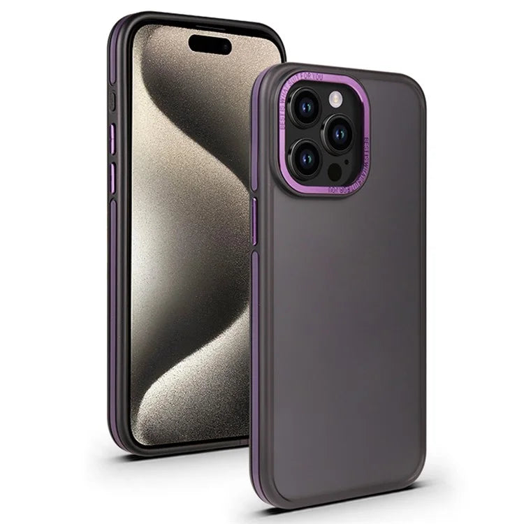 For iPhone 15 Pro Max Case Matte Dual Color TPU+PC Phone Cover