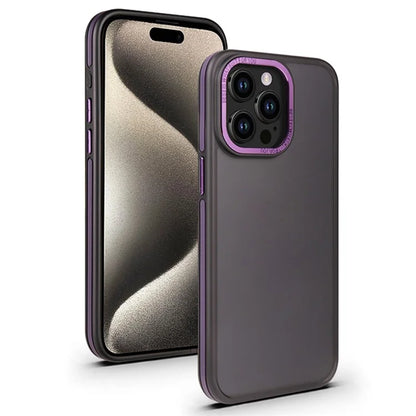 For iPhone 15 Pro Max Case Matte Dual Color TPU+PC Phone Cover
