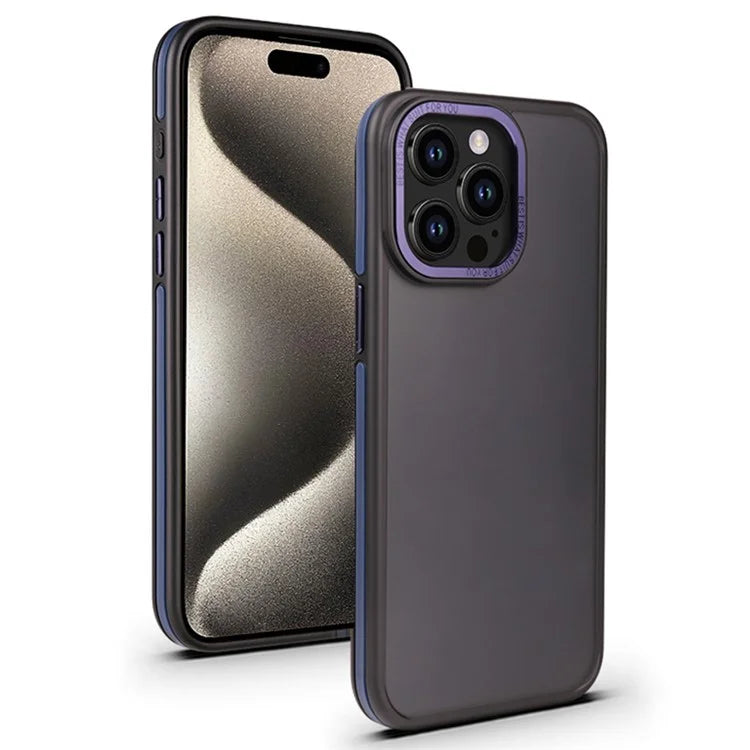 For iPhone 15 Pro Max Case Matte Dual Color TPU+PC Phone Cover