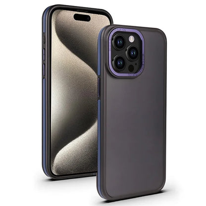 For iPhone 15 Pro Max Case Matte Dual Color TPU+PC Phone Cover
