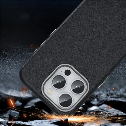Compatible with MagSafe For iPhone 15 Pro Max Case Anti-Scratch PU Leather+TPU Cell Phone Back Cover