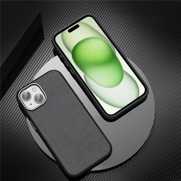 For iPhone 15 Plus Case PU Leather+TPU Phone Back Protector Compatible with MagSafe