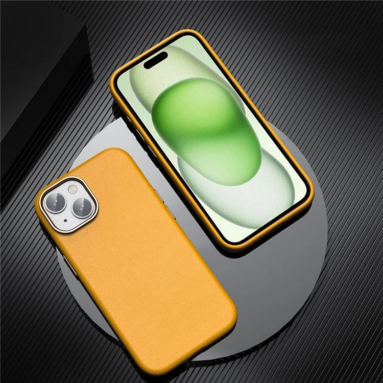 For iPhone 15 Plus Case PU Leather+TPU Phone Back Protector Compatible with MagSafe