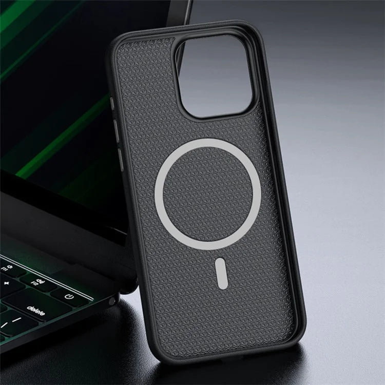 For iPhone 15 Plus Case PU Leather+TPU Phone Back Protector Compatible with MagSafe