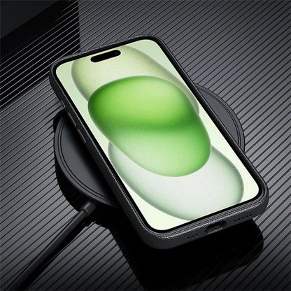 For iPhone 15 Plus Case PU Leather+TPU Phone Back Protector Compatible with MagSafe