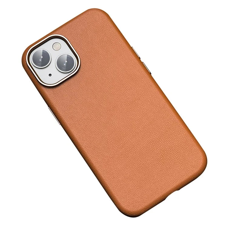 For iPhone 15 Plus Case PU Leather+TPU Phone Back Protector Compatible with MagSafe
