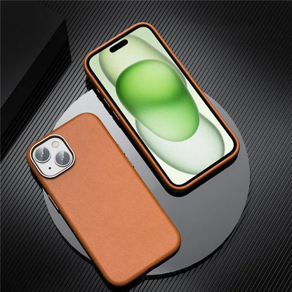 For iPhone 15 Plus Case PU Leather+TPU Phone Back Protector Compatible with MagSafe