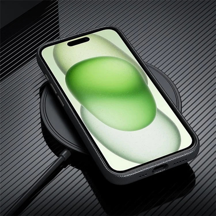 For iPhone 15 Plus Case PU Leather+TPU Phone Back Protector Compatible with MagSafe