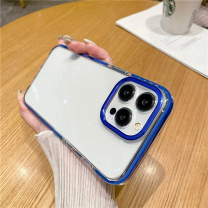 For iPhone 15 Pro Case TPU+PC Shockproof Mobile Phone Clear Back Cover