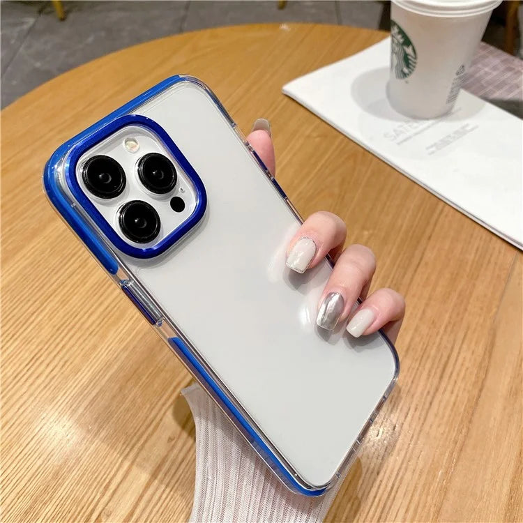 For iPhone 15 Pro Case TPU+PC Shockproof Mobile Phone Clear Back Cover