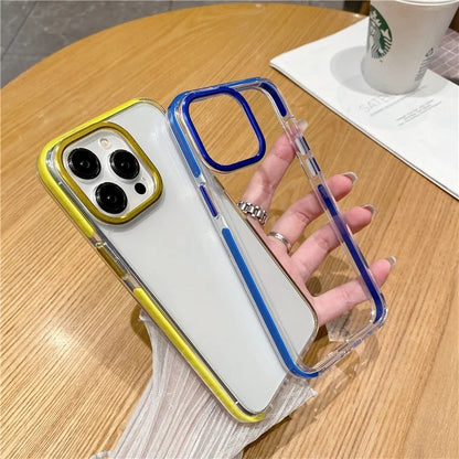 For iPhone 15 Pro Case TPU+PC Shockproof Mobile Phone Clear Back Cover