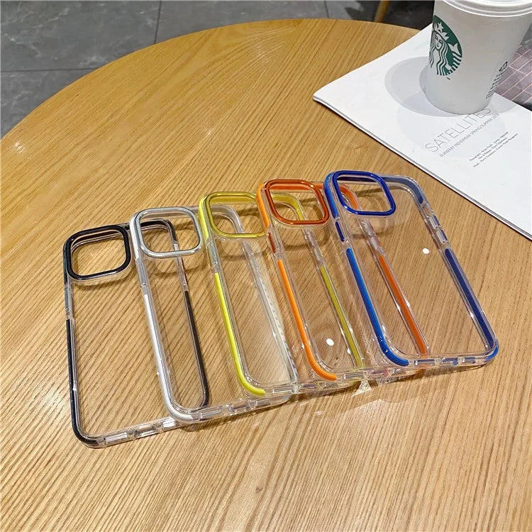 For iPhone 15 Pro Case TPU+PC Shockproof Mobile Phone Clear Back Cover