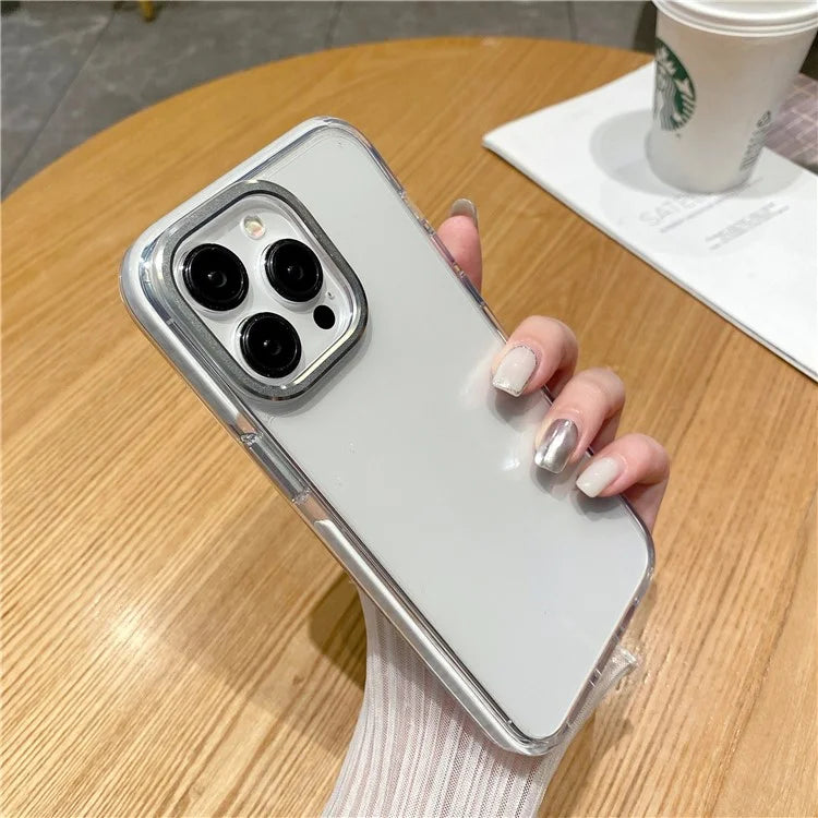 For iPhone 15 Pro Case TPU+PC Shockproof Mobile Phone Clear Back Cover