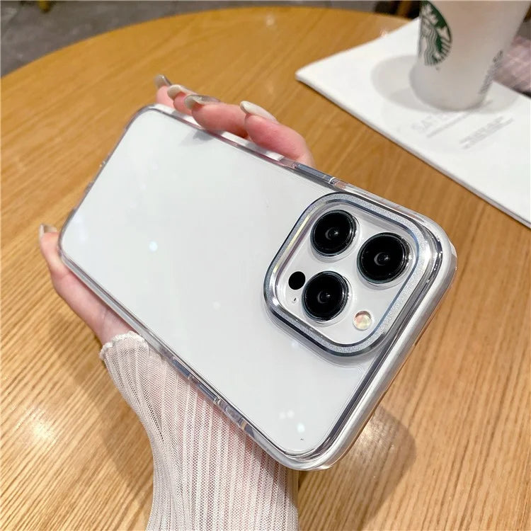 For iPhone 15 Pro Case TPU+PC Shockproof Mobile Phone Clear Back Cover