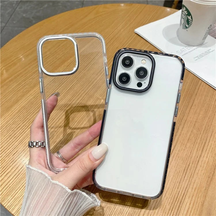 For iPhone 15 Pro Case TPU+PC Shockproof Mobile Phone Clear Back Cover